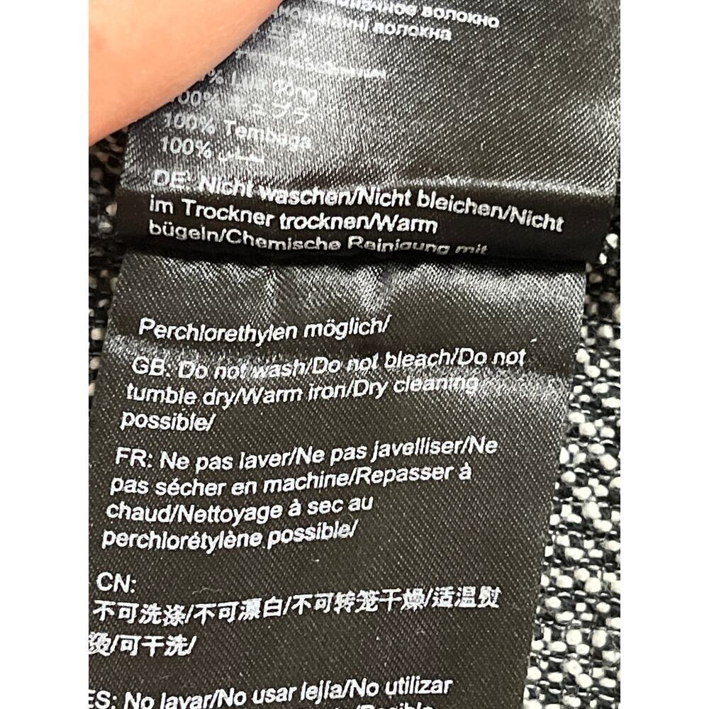 Porsche Design pleated cuffed belt cropped tweed black/white pants,size 38/US 6 - Picture 14 of 16
